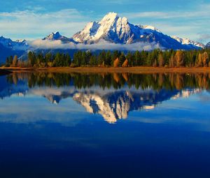 Preview wallpaper wyoming, usa, mountain, lake, reflection