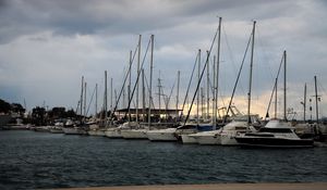 Preview wallpaper yachts, boats, masts, sea