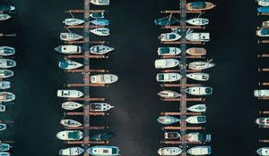 Preview wallpaper yachts, boats, pier, aerial view