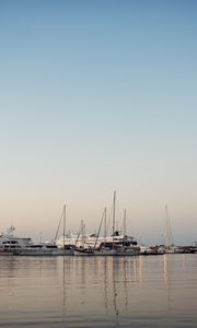 Preview wallpaper yachts, boats, sea, water, twilight