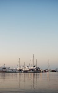Preview wallpaper yachts, boats, sea, water, twilight