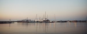 Preview wallpaper yachts, boats, sea, water, twilight