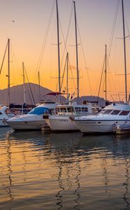 Preview wallpaper yachts, boats, water, sunset
