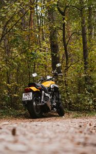 Preview wallpaper yamaha, bike, motorcycle, rear view, motor, forest