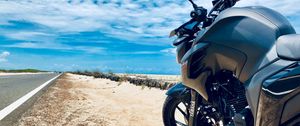 Preview wallpaper yamaha fz25, yamaha, motorcycle, bike, black, road