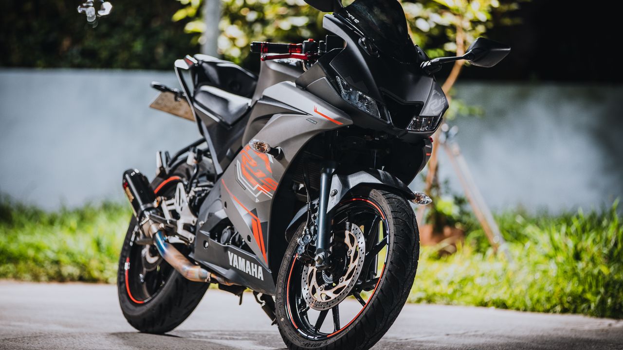 Wallpaper yamaha, motorcycle, bike, black, front view