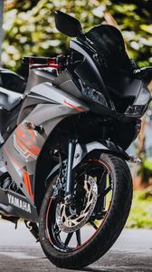 Preview wallpaper yamaha, motorcycle, bike, black, front view