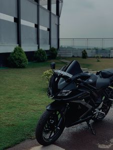 Preview wallpaper yamaha r15, yamaha, motorcycle, bike, black