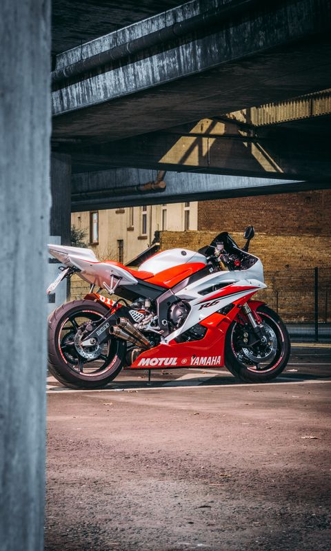 Download wallpaper 480x800 yamaha r6, yamaha, motorcycle, red, white, road  nokia x, x2, xl, 520, 620, 820, samsung galaxy star, ace, asus zenfone 4 hd  background