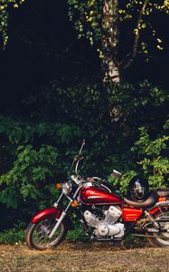 Preview wallpaper yamaha xv250, yamaha, motorcycle, bike, red