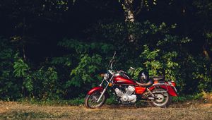 Preview wallpaper yamaha xv250, yamaha, motorcycle, bike, red