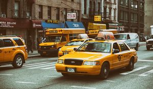 Preview wallpaper yellow traffic, nyc, taxi, street