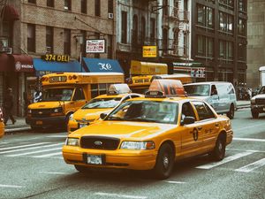 Preview wallpaper yellow traffic, nyc, taxi, street
