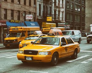 Preview wallpaper yellow traffic, nyc, taxi, street