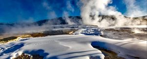 Preview wallpaper yellowstone, national park, geyser, landscape