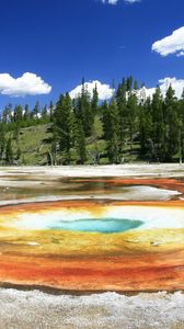 Preview wallpaper yellowstone, reserve, lake, source, thermal