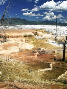 Preview wallpaper yellowstone, reserve, river, source, thermal