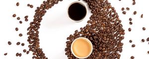 Preview wallpaper yin yang, coffee beans, coffee, beans, mugs
