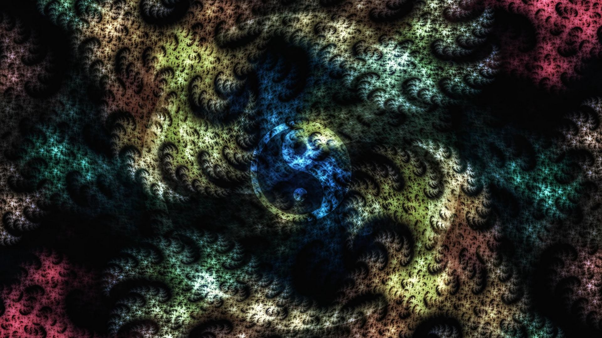 Download wallpaper 1920x1080 yin yang, sign, pattern full hd, hdtv, fhd