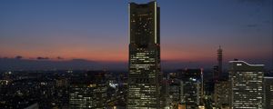 Preview wallpaper yokohama landmark tower, skyscraper, buildings, japan, city, night