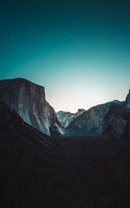 Preview wallpaper yosemite valley, mountains, night, stars