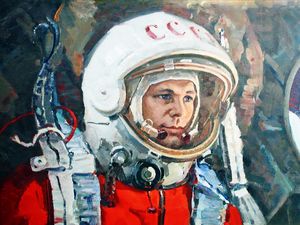 Preview wallpaper yuri gagarin, cosmonaut, ussr, spacesuit