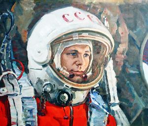 Preview wallpaper yuri gagarin, cosmonaut, ussr, spacesuit