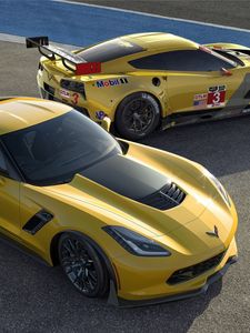 Preview wallpaper z06, з06, sports car, chevrolet, yellow