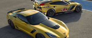 Preview wallpaper z06, з06, sports car, chevrolet, yellow