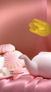 Preview wallpaper zephyr, tea, sugar, teapot, tulip