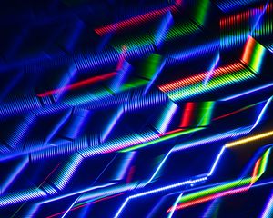 Preview wallpaper zigzags, rhombuses, lines, lights, long exposure, abstraction