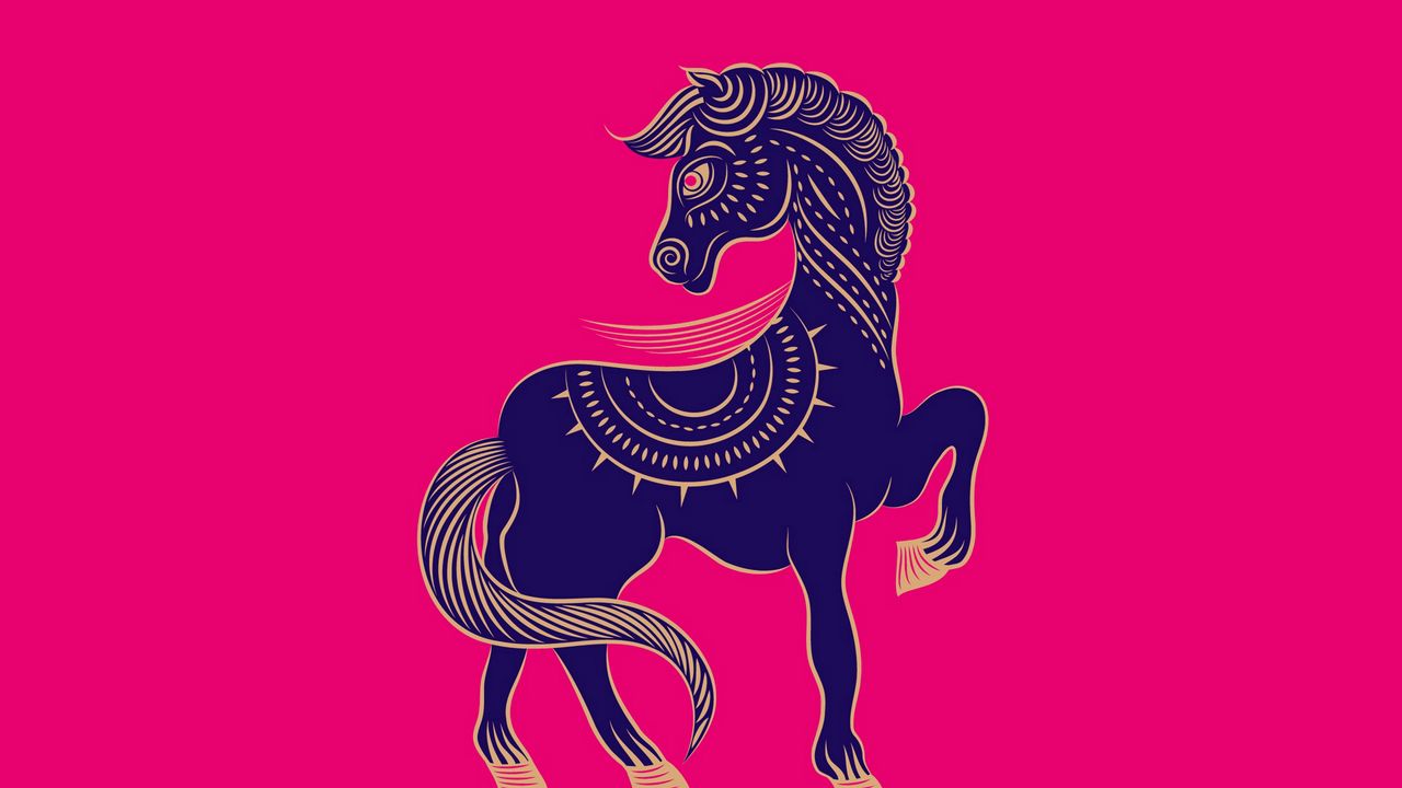 Wallpaper zodiac sign, horse, art