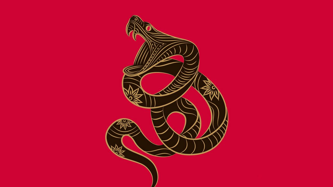 Wallpaper zodiac sign, snake, minimalism, vector