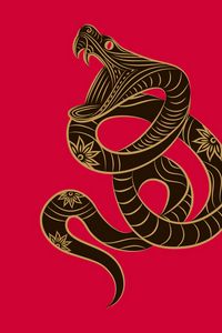 Preview wallpaper zodiac sign, snake, minimalism, vector