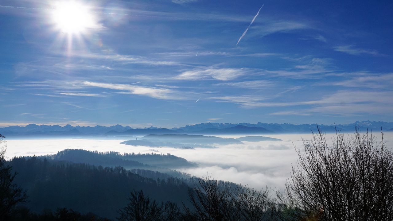 Wallpaper zurich, switzerland, mountain, fog hd, picture, image